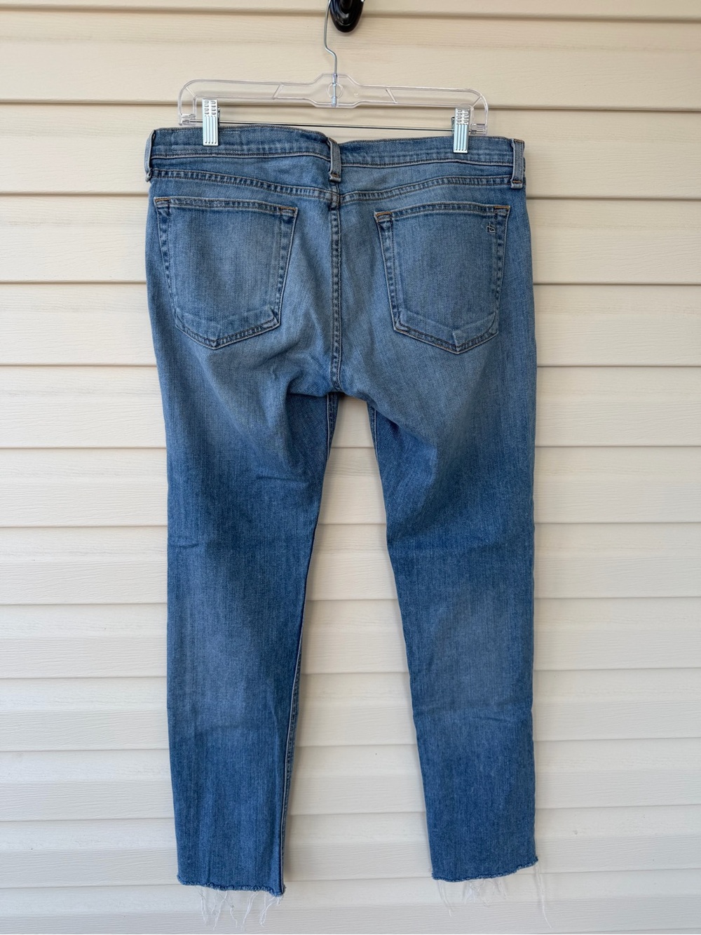 rag & bone Distressed Light Blue Cropped Jeans View 3